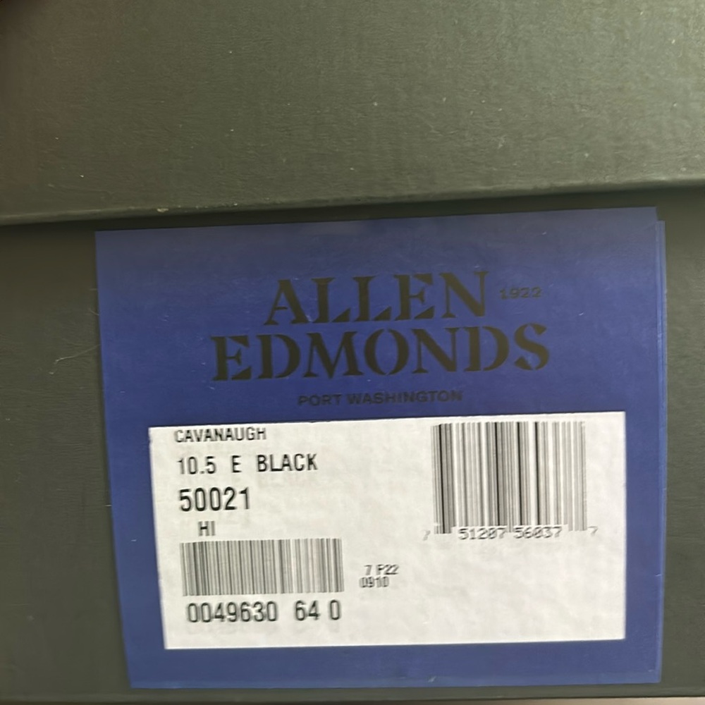 Allen Edmonds cavanaugh loafer, black, 10.5E, worn a couple times.